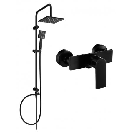 Mexen Alfa Tord surface-mounted shower set with rain shower and shower faucet, black - 745740200-70