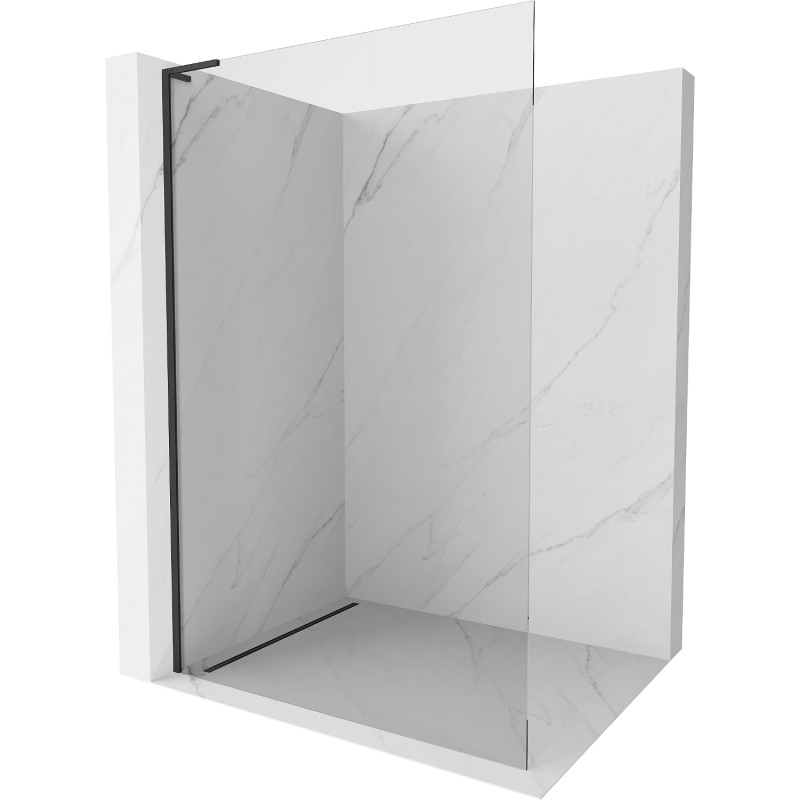 Mexen Kioto L Walk-in Shower Wall 80 x 200 cm, Transparent, Black - 800-080-103-70-00