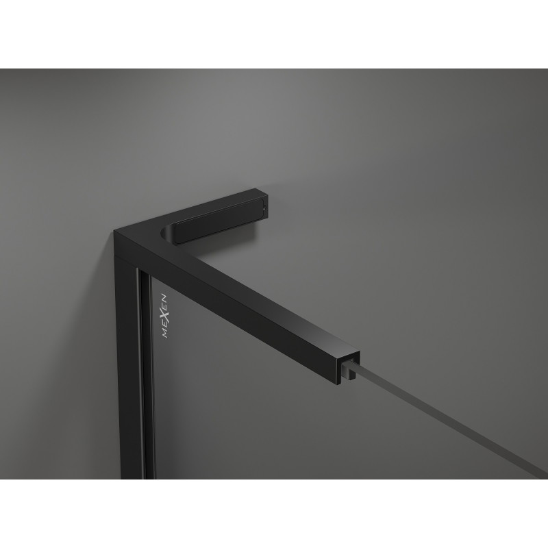 Mexen Kioto L Walk-in Shower Screen 85 x 200 cm, Transparent, Black - 800-085-103-70-00