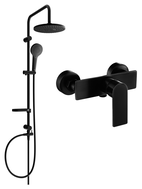 Mexen Alfa Erik surface-mounted shower set with shower head and shower mixer, black - 745740205-70