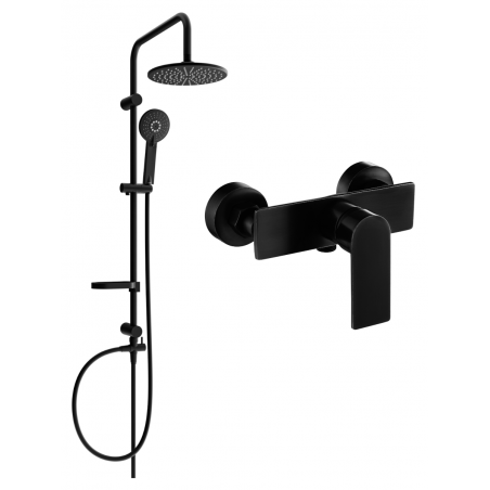 Mexen Alfa Carl surface-mounted shower set with rain shower and shower faucet, black - 745740240-70