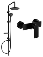 Mexen Alfa Carl surface-mounted shower set with rain shower and shower faucet, black - 745740240-70
