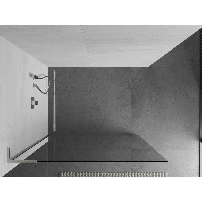 Mexen Kioto L Shower Wall Walk-in 75 x 200 cm, transparent, brushed nickel - 800-075-103-97-00