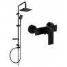 Mexen Sven exposed shower set with rain shower and Alfa shower mixer, black - 745740262-70