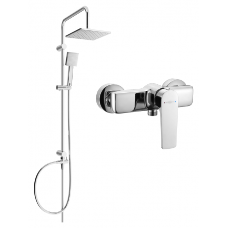 Mexen Lynx Tord Surface-Mounted Shower Set with Rain Showerhead and Shower Tap, Chrome - 745940200-00