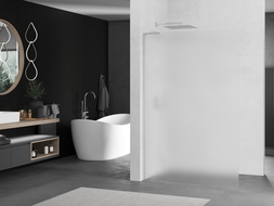 Mexen Kioto L Walk-in Shower Wall 100 x 200 cm, Frosted, Chrome - 800-100-103-01-30
