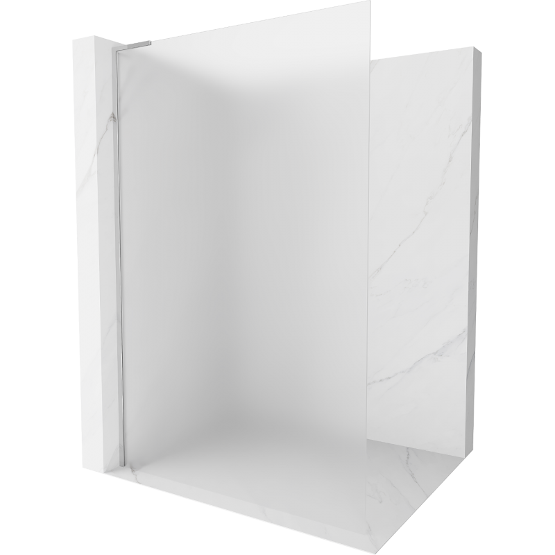 Mexen Kioto L Walk-in Shower Wall 100 x 200 cm, Frosted, Chrome - 800-100-103-01-30