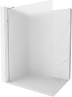 Mexen Kioto L Walk-in Shower Panel 120 x 200 cm, Frosted, Chrome - 800-120-103-01-30