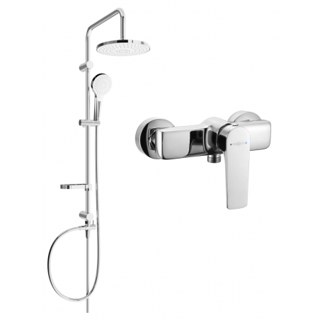 Mexen Erik surface-mounted shower set with a rainmaker and mixer tap Lynx, Chrome - 745940205-00