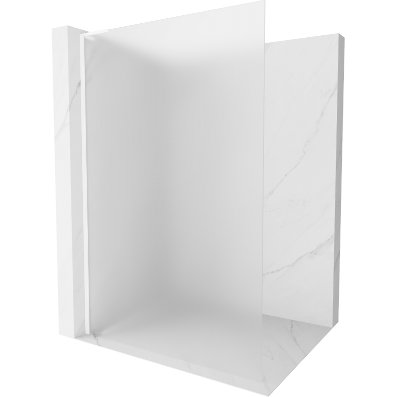 Mexen Kioto L Shower Wall Walk-in 80 x 200 cm, Frosted, White - 800-080-103-20-30