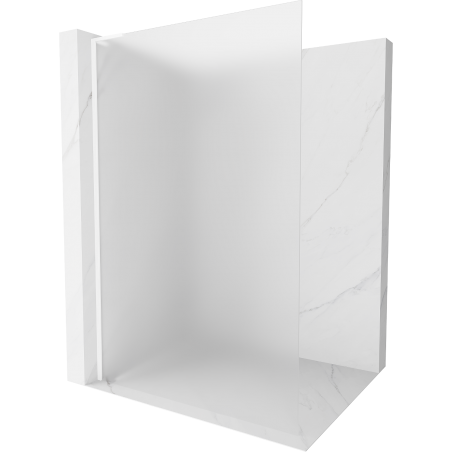 Mexen Kioto L Shower Wall Walk-in 80 x 200 cm, Frosted, White - 800-080-103-20-30