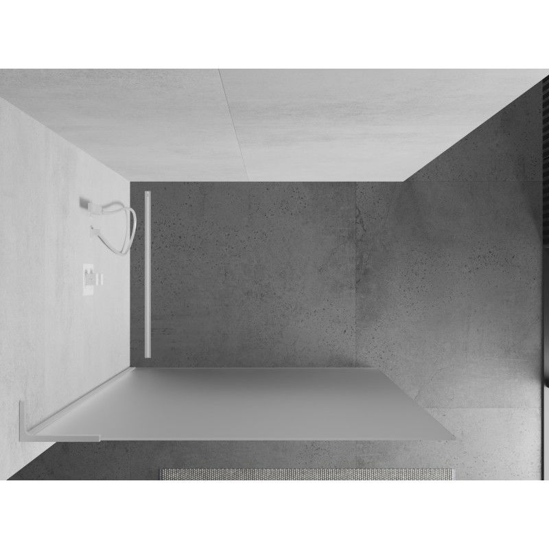 Mexen Kioto L Walk-in Shower Screen 120 x 200 cm, Frosted, White - 800-120-103-20-30
