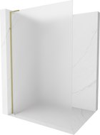 Mexen Kioto L Walk-in Shower Screen 80 x 200 cm, Frosted Glass, Gold - 800-080-103-50-30