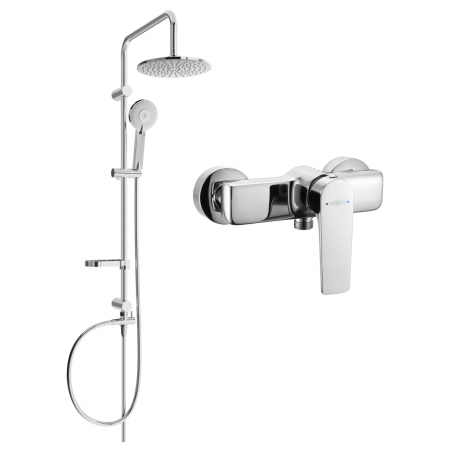 Mexen Lynx Carl exposed shower set with rain shower and shower faucet, chrome - 745940240-00
