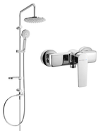 Mexen Lynx Carl exposed shower set with rain shower and shower faucet, chrome - 745940240-00