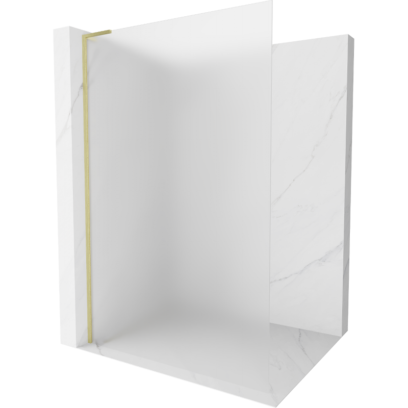 Mexen Kioto L Walk-in Shower Screen 80 x 200 cm, Frosted, Brushed Gold - 800-080-103-55-30