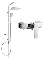 Mexen Lynx Sven exposed shower set with rain shower and shower faucet, chrome - 745940262-00