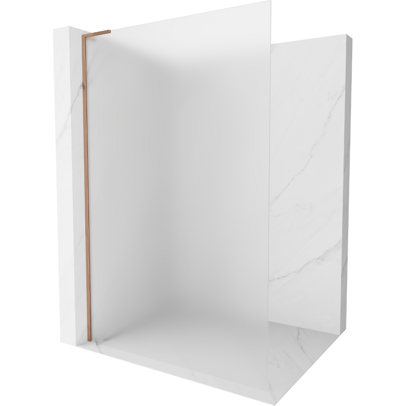 Mexen Kioto L Walk-in Shower Wall 70 x 200 cm, Frosted, Rose Gold - 800-070-103-60-30
