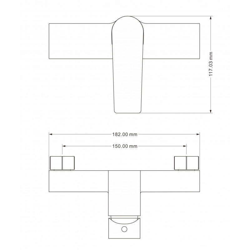Mexen Tord exposed shower set with rain shower and Lynx shower mixer, black - 745940200-70