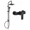 Mexen Lynx Tord exposed shower set with rain shower and shower faucet, black - 745940200-70