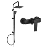 Mexen Tord exposed shower set with rain shower and Lynx shower mixer, black - 745940200-70