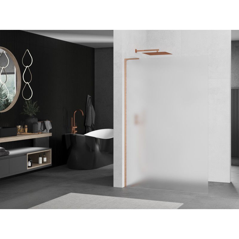 Mexen Kioto L shower screen Walk-in 70 x 200 cm, frost, brushed copper - 800-070-103-65-30