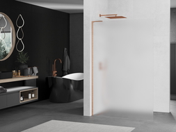Mexen Kioto L Walk-in Shower Wall 80 x 200 cm, Frosted, Brushed Bronze - 800-080-103-65-30