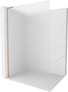 Mexen Kioto L Walk-in Shower Wall 80 x 200 cm, Frosted, Brushed Bronze - 800-080-103-65-30