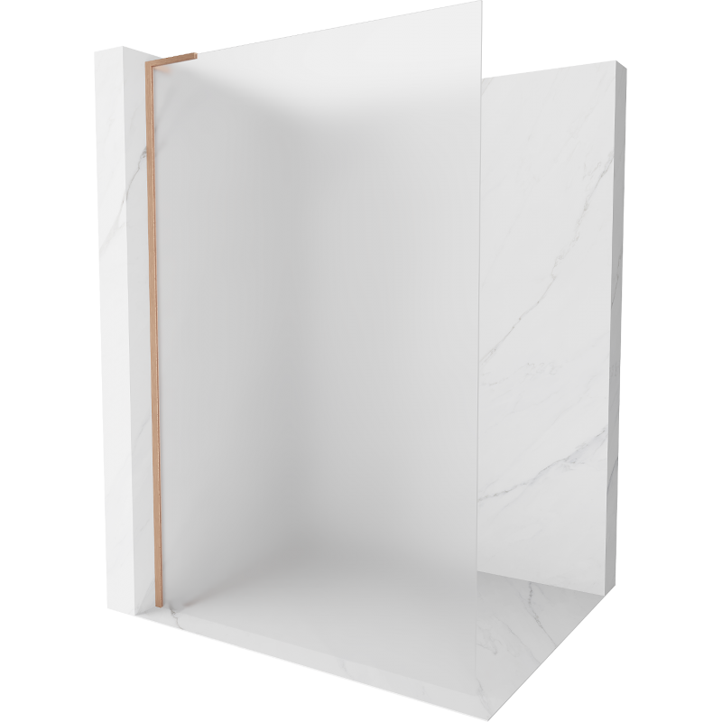 Mexen Kioto L Walk-in Shower Panel 100 x 200 cm, Frosted, Brushed Bronze - 800-100-103-65-30