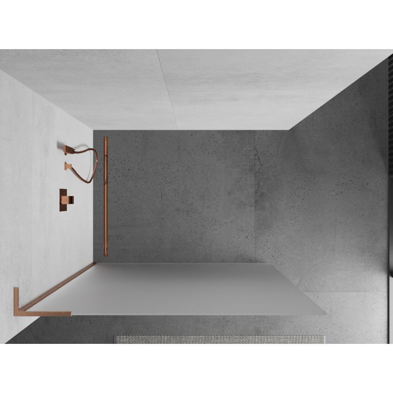 Mexen Kioto L shower panel Walk-in 120 x 200 cm, frost, brushed copper - 800-120-103-65-30