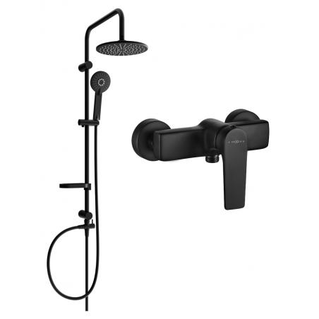 Mexen Carl surface-mounted shower set with a rainmaker and mixer tap Lynx, Black - 745940240-70