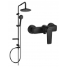 Mexen Lynx Carl exposed shower set with rain shower and shower faucet, black - 745940240-70