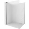 Mexen Kioto L Walk-in Shower Wall 90 x 200 cm, Frosted, Brushed Gun Gray - 800-090-103-66-30
