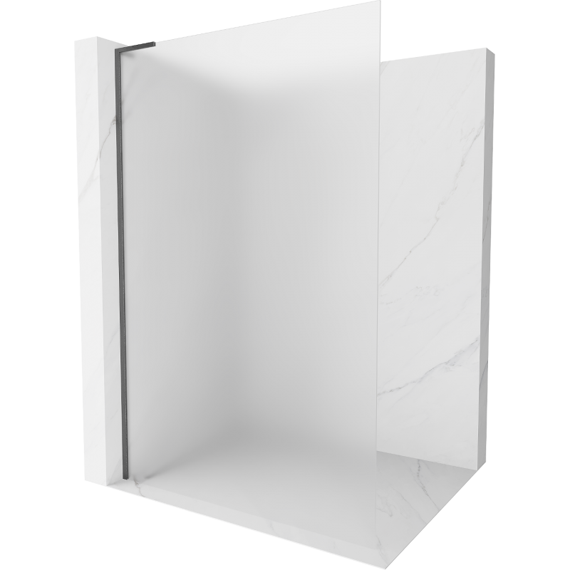Mexen Kioto L shower screen Walk-in 100 x 200 cm, frost, brushed gun gray - 800-100-103-66-30