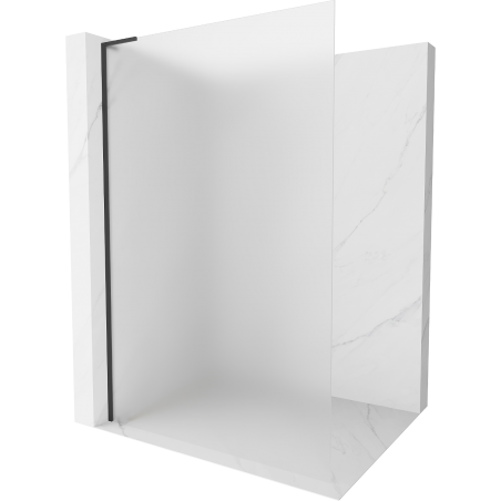 Mexen Kioto L Shower Wall Walk-in 80 x 200 cm, Frosted, Black - 800-080-103-70-30