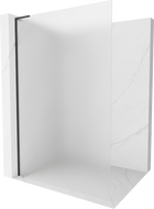 Mexen Kioto L Shower Wall Walk-in 80 x 200 cm, Frosted, Black - 800-080-103-70-30