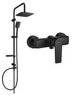 Mexen Lynx Sven Surface-Mounted Shower Set with Rain Shower and Shower Faucet, Black - 745940262-70