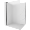 Mexen Kioto L Walk-in Shower Panel 110 x 200 cm, Frosted, Black - 800-110-103-70-30