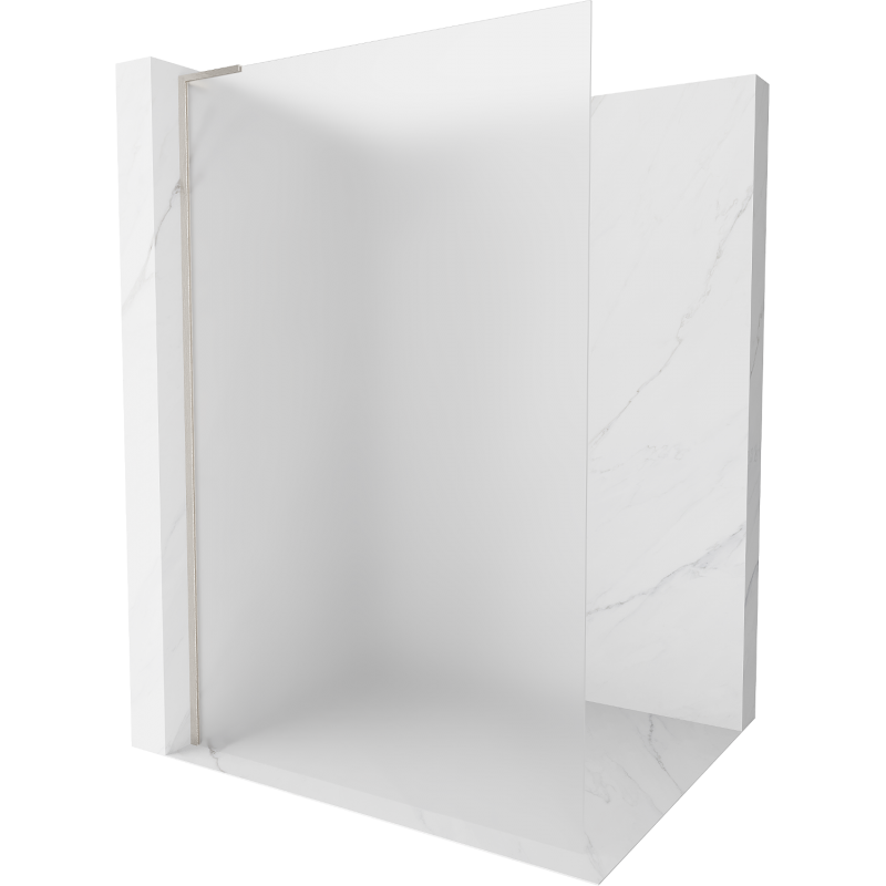 Mexen Kioto L Walk-in Shower Wall 90 x 200 cm, Frosted, Brushed Nickel - 800-090-103-97-30
