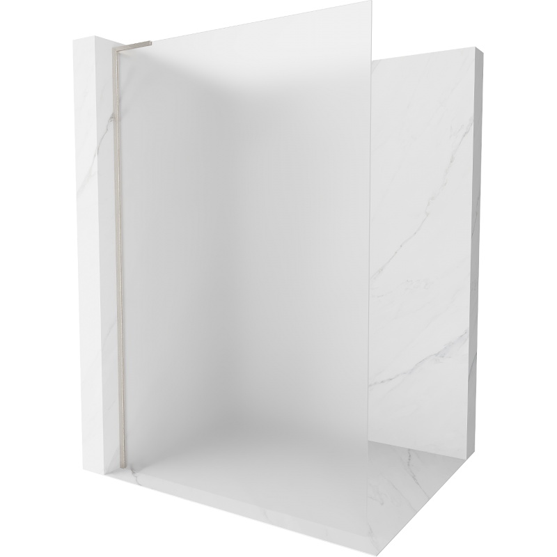 Mexen Kioto L Walk-in Shower Wall 120 x 200 cm, Frosted, Brushed Nickel - 800-120-103-97-30