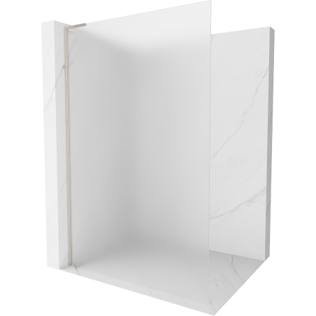 Mexen Kioto L Walk-in Shower Wall 120 x 200 cm, Frosted, Brushed Nickel - 800-120-103-97-30