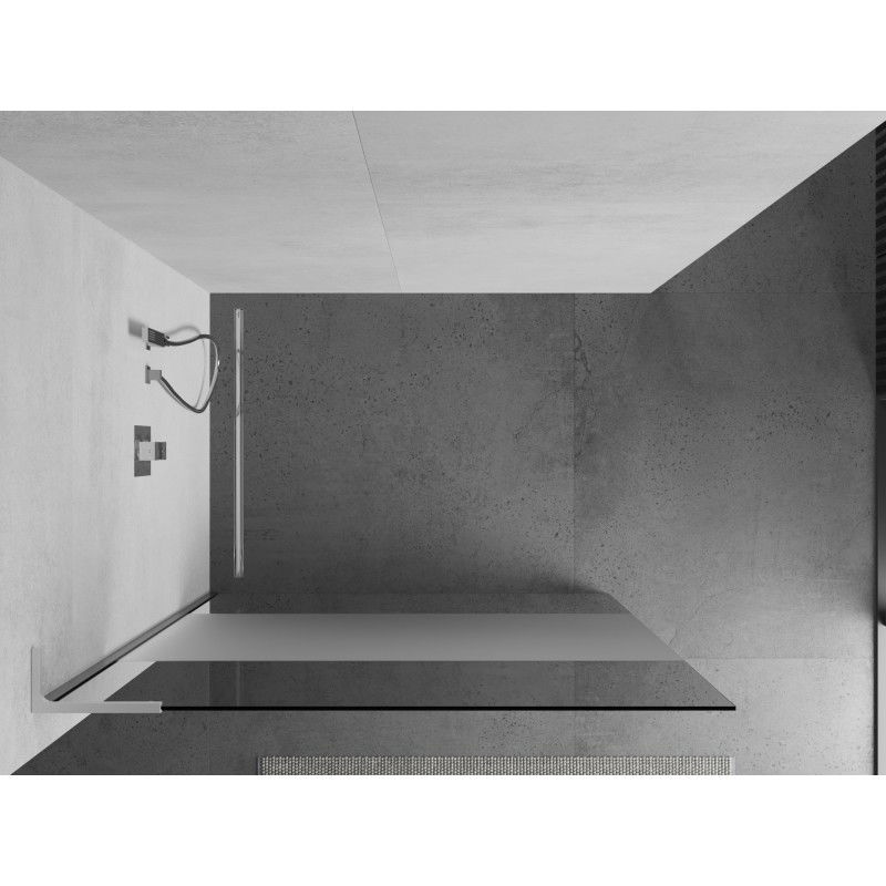 Mexen Kioto L Walk-in Shower Panel 80 x 200 cm, transparent/frosted, chrome - 800-080-103-01-35