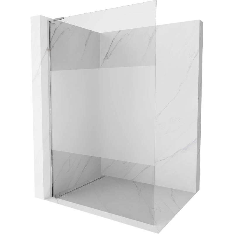 Mexen Kioto L Shower Wall Walk-in 120 x 200 cm, Transparent/Frosted, Chrome - 800-120-103-01-35
