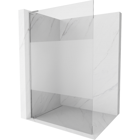 Mexen Kioto L Shower Wall Walk-in 120 x 200 cm, Transparent/Frosted, Chrome - 800-120-103-01-35
