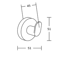 Mexen Tiber towel hook, chrome - 7050535-00
