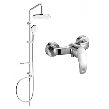 Mexen Fabia Erik exposed shower set with rain showerhead and shower faucet, chrome - 746540205-00