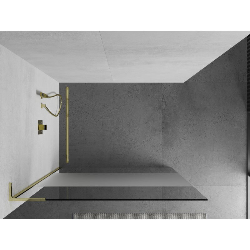 Mexen Kioto L Walk-in Shower Screen 120 x 200 cm, transparent/frosted, gold - 800-120-103-50-35