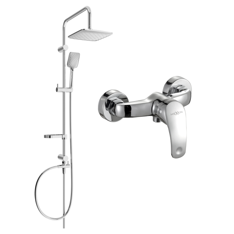 Mexen Sven surface-mounted shower set with a rainmaker and mixer tap Fabia, Chrome - 746540262-00