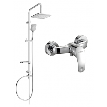 Mexen Fabia Sven exposed shower set with overhead shower and shower faucet, chrome - 746540262-00