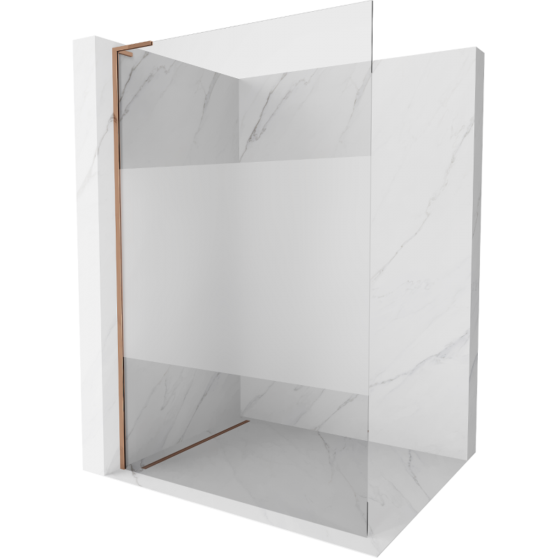 Mexen Kioto L Walk-in Shower Screen 80 x 200 cm, transparent/matt, rose gold - 800-080-103-60-35